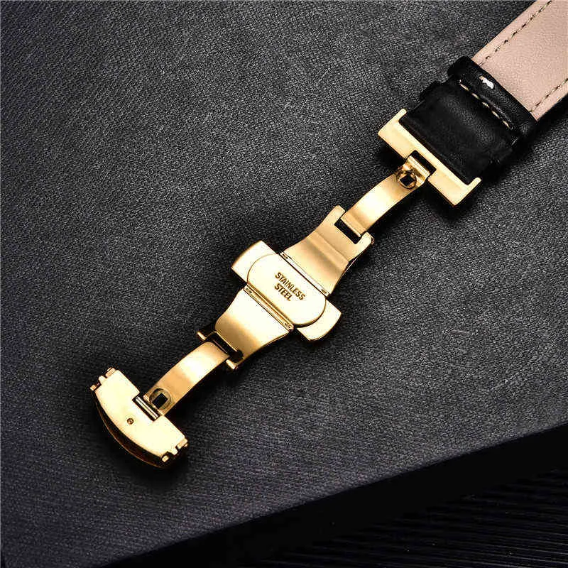 Smooth Vermine Calfskin Leather Watchband 18 mm 20 mm 22 mm 24 mm STACHS AVEC SOLIDE BUSTOYAGE BUCKLE BUCKLE BUSINESS H117504630