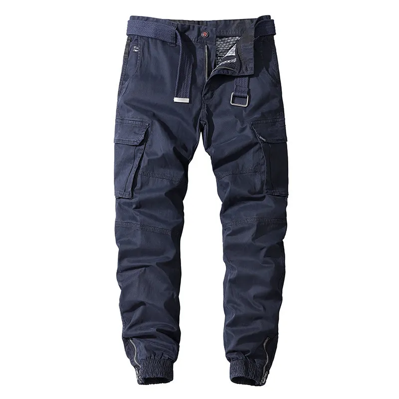 Herr Casual Cotton Cargo Byxor Elastisk Utomhus Vandring kung Taktiska träningsbyxor Man Militär Stridsbyxor med flera fickor 220311