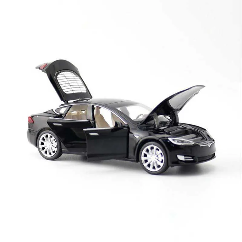 1:32 S P100D Alloy Model Six Open Door Sound Light Pull Back Metal Toy Car Child Gifts
