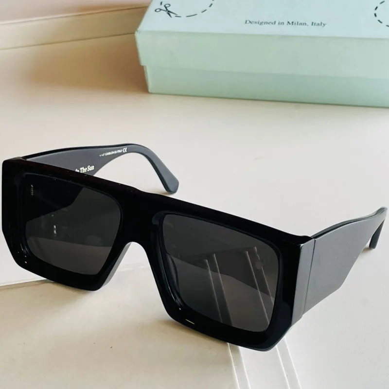 Off designer solglasögon för män ow40018u o ff den senaste trenden mode all-match stil tuff fyrkantig verktyg känns super tjock blad240e
