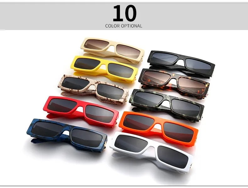 2020 New Europe och USA Street Snap Smal Bezel Square Fashionable Charm Solglasögon Modeller