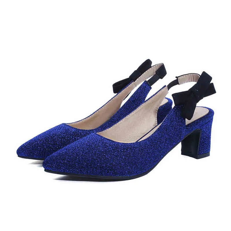 Sapatos de vestido Brand New Confortável Prata Blue Mulheres Sandálias Bling High Saltos Senhora BK103 Plus Grande tamanho pequeno 10 30 43 45 48 220303