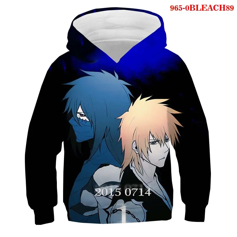 Karikatür Anime Bleach 3D Hoodies Çocuklar Ceket Uzun Kollu Kazak 2021 Eşzaman Hooded Aile Giysileri Kapşonlu Sweatshirts2132856