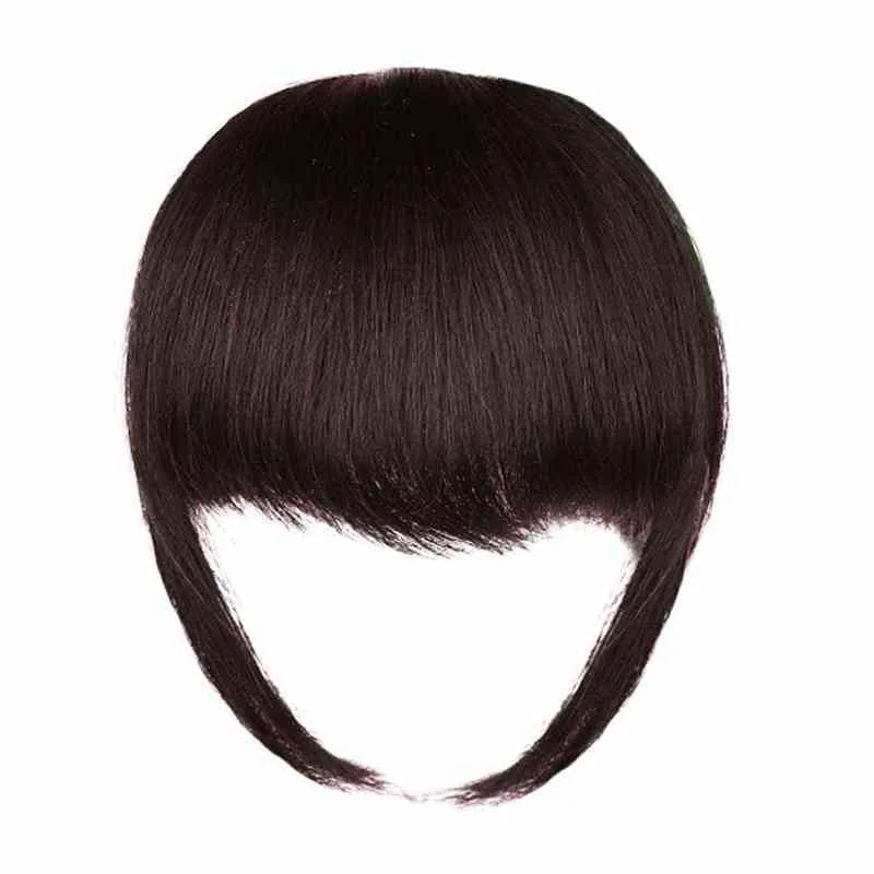 Clip in Bangs Réel Cheveux Humains Frange Épaisse Frange avec Temples pour Femmes Naturel Plat Soigné Bangs Pince À Cheveux Extension W220308