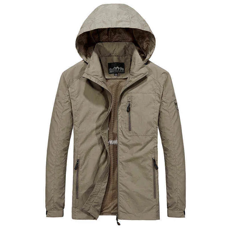 Men Jackets Windbreaker Waterproof Military Zipper Hooded Casual Coat Male Clothing plus size 6XL 220108