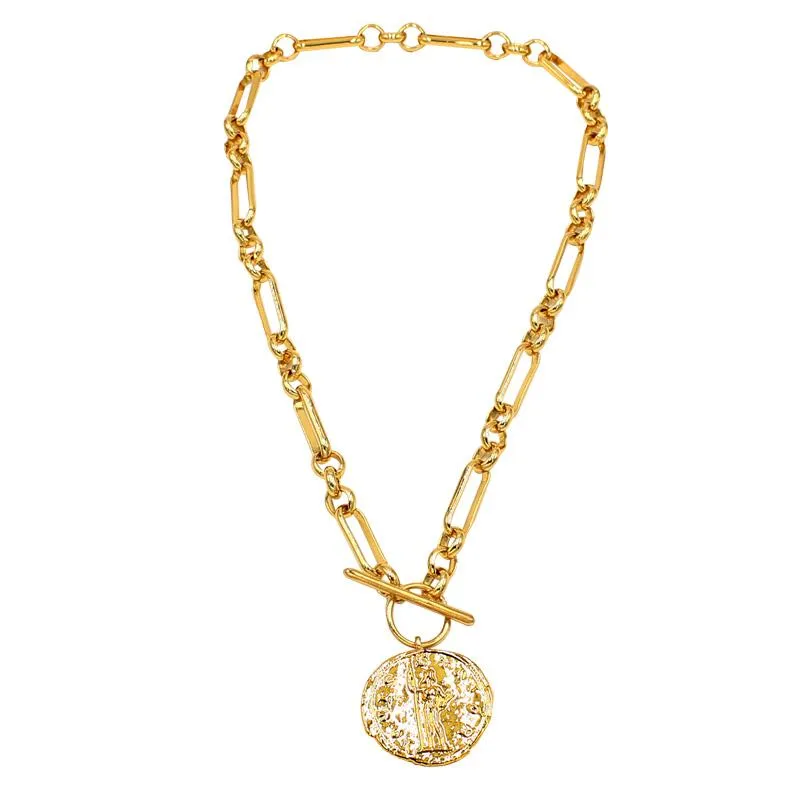 Collier en laiton avec chaînes de pièces de monnaie en or 18 carats, Style japonais et coréen, styliste de fête, robe de défilé en T, bijoux rares INS3003