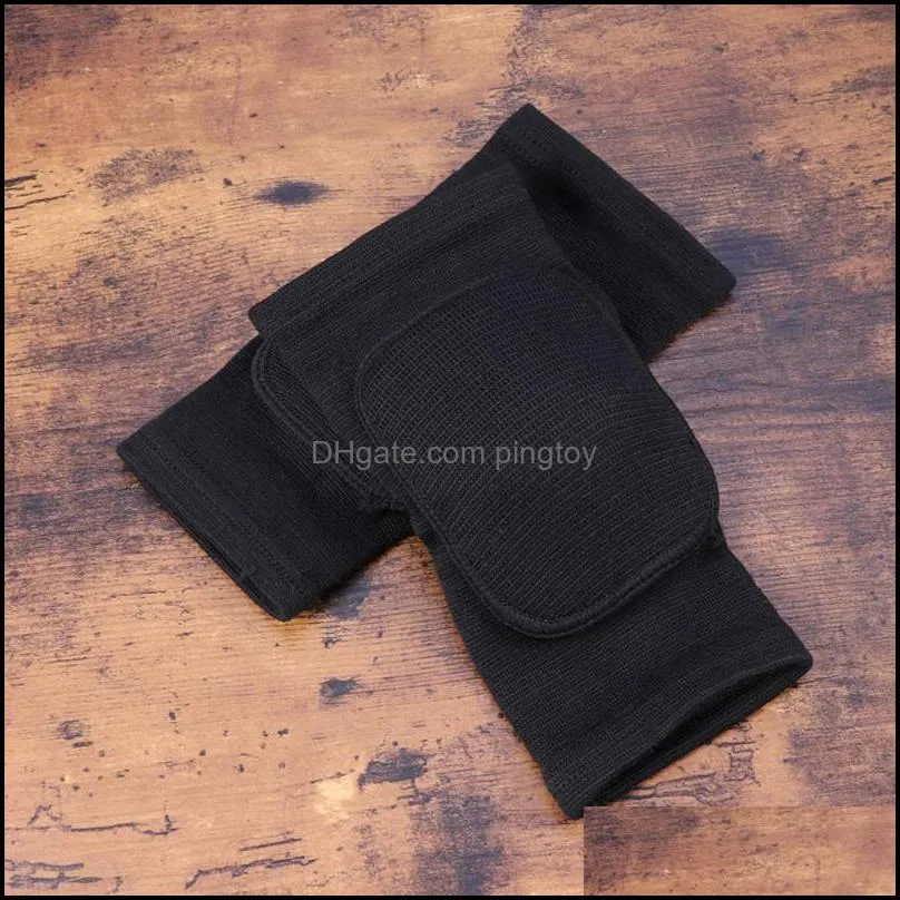 Elbow & Knee Pads Pad Tight Non-Falling Sponge Sleeves Breathable Flexible Elastic Support Protector Cover(a Pair Of Black Pad, XS)1