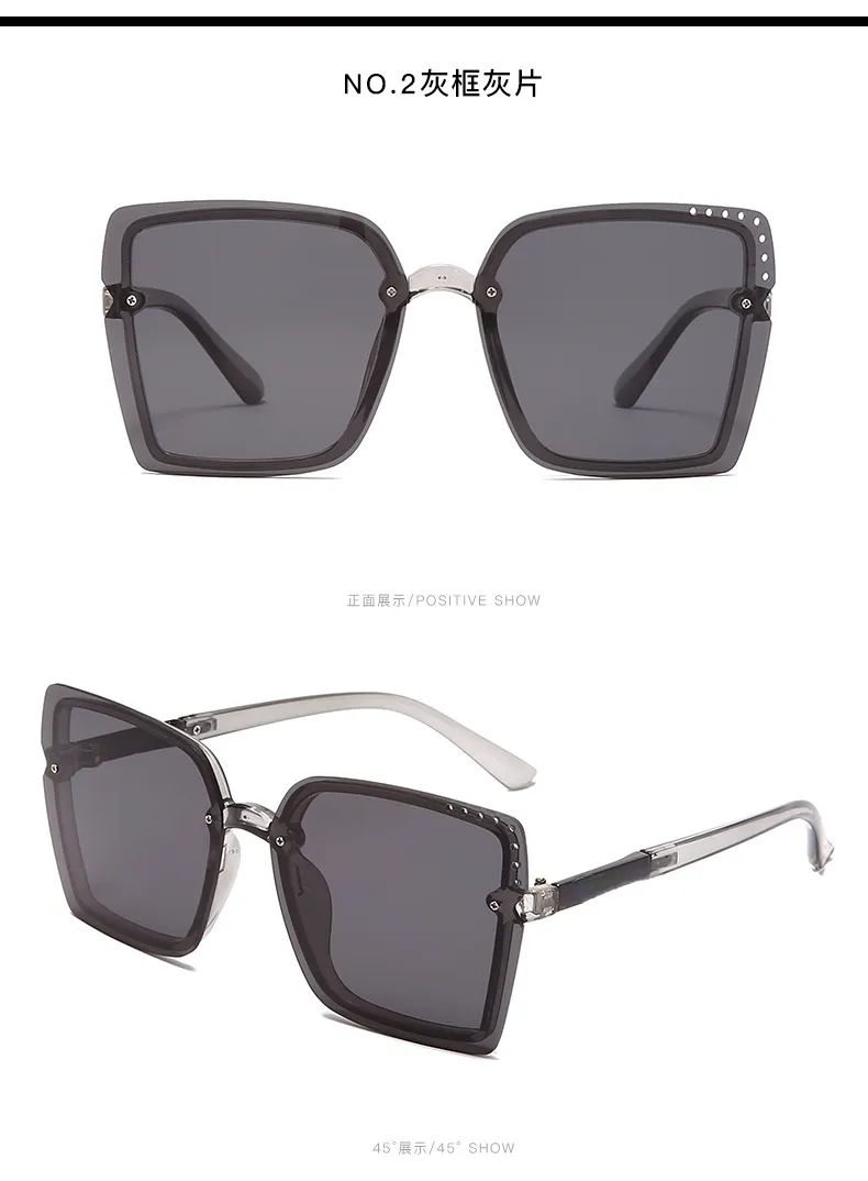 Óculos de sol Metal de alta resistência Quadrado Moda Quadrado Sombreamento Decorativo Sun Óculos