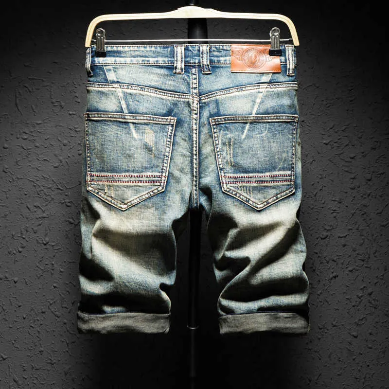 Tendance de la mode des hommes short en jean trou d'été veulent des vêtements de marque haute qualité rétro en détresse personnalité jeans shorts 210531