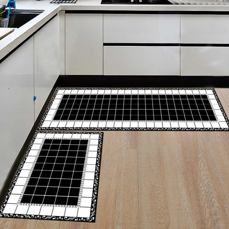 Tapis géométriques modernes tapis de cuisine tapis de salle de bain anti-dérapant maison entrée couloir porte tapis garde-robe balcon tapis 210626