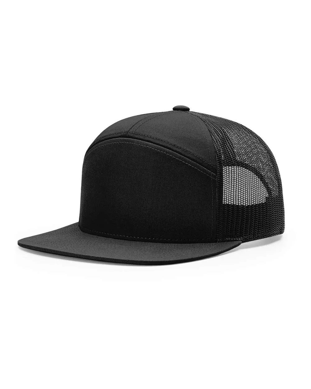 Casquette de camionneur en maille avec broderie 3D personnalisée, chapeaux de papa vierges, 7 panneaux noirs, hat3227729