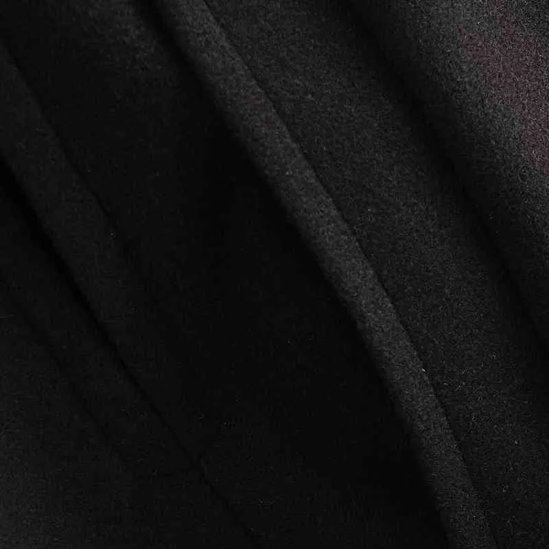 Kobiety Jesień Długie Płaszcze Wełna Mieszanki Płaszcze Solidna Czarna Podwójna Moda Moda Kobieta Elegancka Uliczna Odzież wierzchnia Odzież 210513