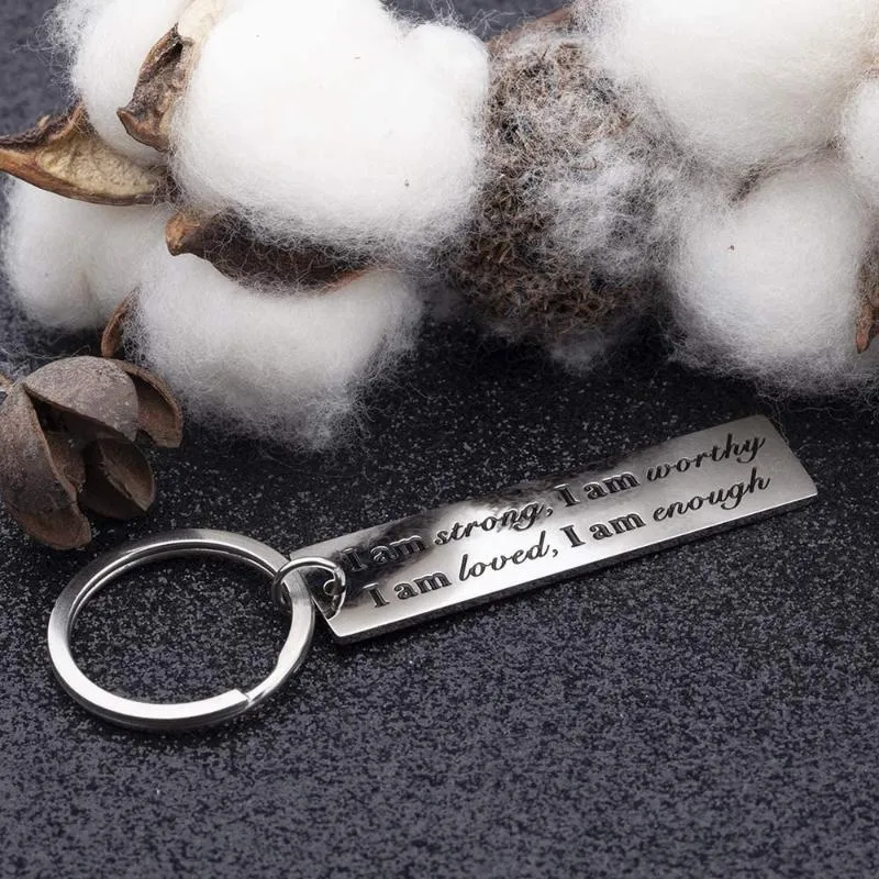 Inspirerande trosgåvor Keychain för kvinnor män tonåring pojkar flickor själv till vän födelsedagsjubileumsexamen Keyring nyckelring2882