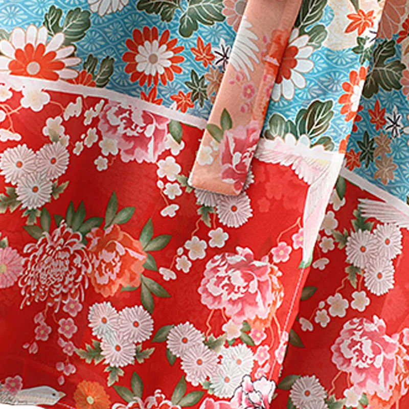 Kadın Şifon Kimono Hırka Çiçek Baskılı Uzun Kollu Kemer Rahat Gevşek Dış Giyim Ince Kapak UPS Beachwear Artı Boyutu 210719