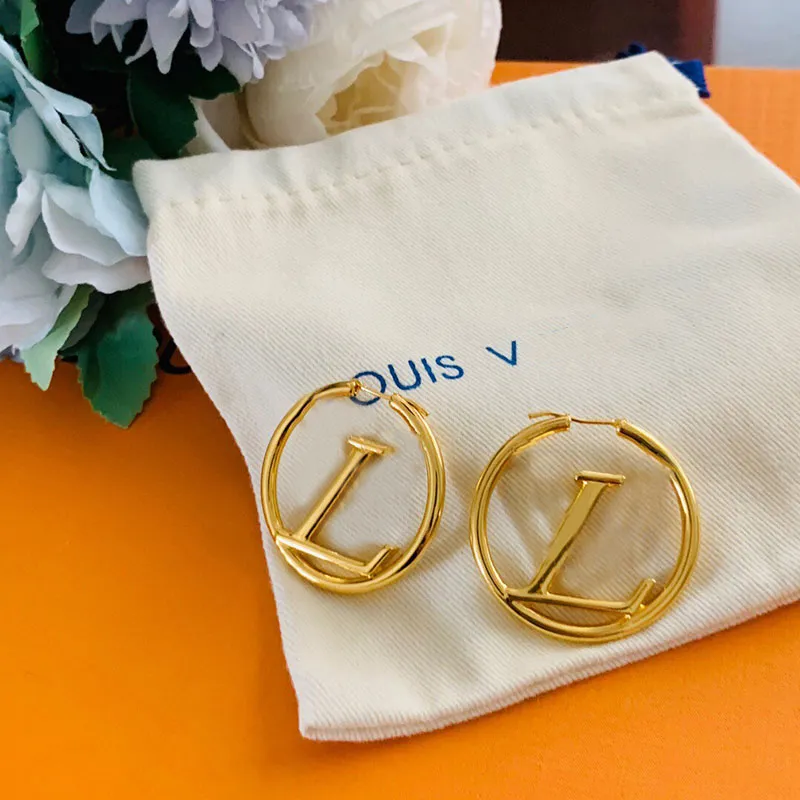 Designer Hoop Earrings Gold Luxury Letter Jewelry Classic For Women Lady Party Gift Fashion Stud Earrings Diamond Earring Men D210303S