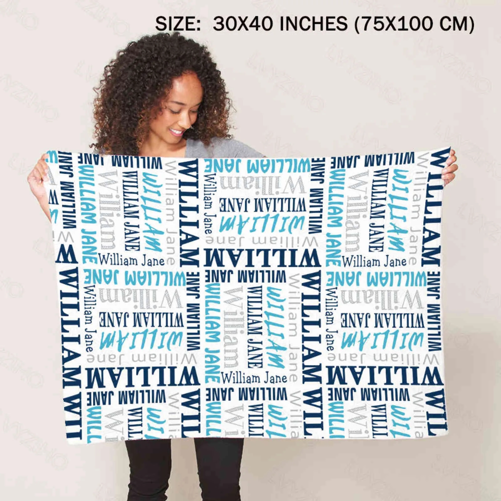 Lvyzihoパーソナライズされた名前の毛布のギフト -  30x40 / 48x60 60x80インチ - フリース211105