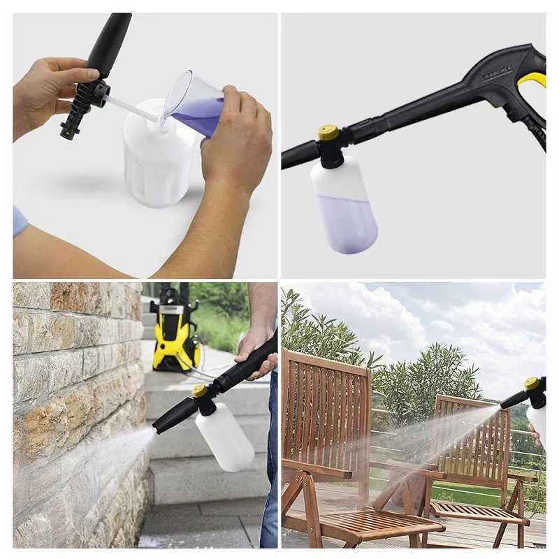 750ml Snöskum Lance för Karcher K2 K3 K4 K5 K6 K7 BIL SOAP FOAM Generator med justerbar sprutmunstycke Bilrengöring