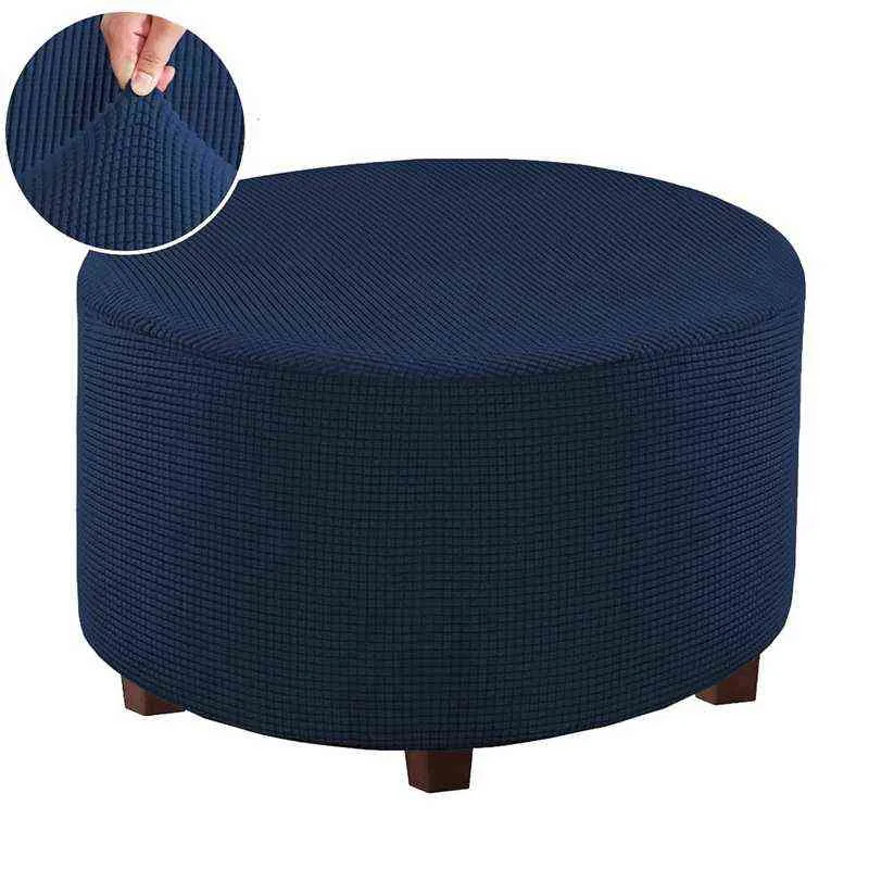 Tabouret rond Pouf Couverture Lavable Repose-pieds Protecteur Amovible Repose-pieds Chaise Housse pour Salon Chambre Canapé Couvre 211116