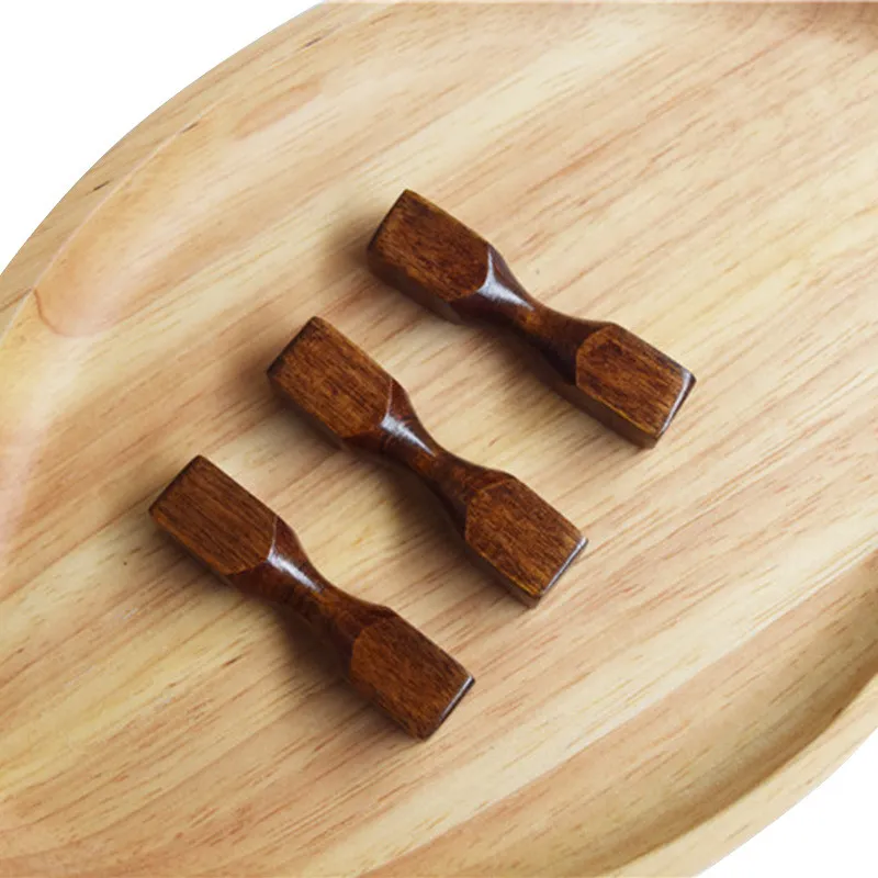 Dumbbell Chopsticks Holder Wooden Leaf Shape Knife Stand Spoon Rest Fork Rack Frame Art Craft Dinner Product Kitchen