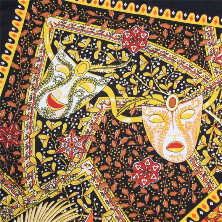 Sciarpa di seta in twill Donna Maschera ad albero Stampa Sciarpe quadrate Involucri di moda Foulard femminili Grandi scialli Hijab Fazzoletto da collo 130CM 130CM265D