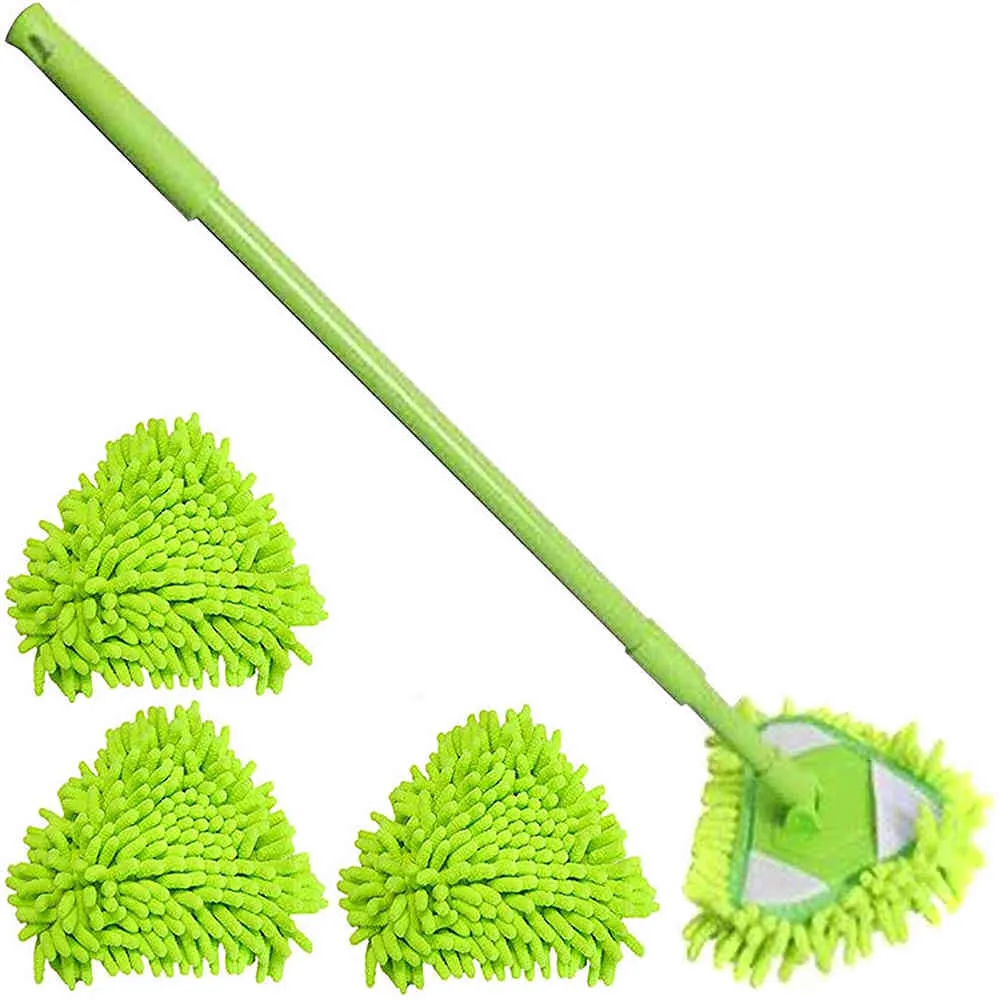 Triangel Mini Flat Lazy Wall Hushåll Rengöring Chenille Washing Mop Dust Brush Home Clean Tools3753668