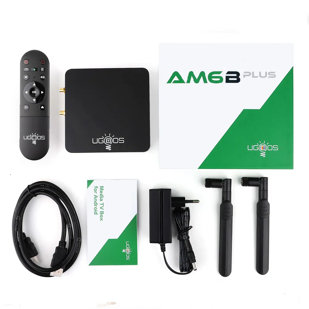 UGOOS AM6B Plus TV Kutusu Amlogic S922X-J Android 9.0 DDR4 4GB RAM 32GB WiFi6 1000m BT5.0 OTT 4K AM6PLUS TVBOX