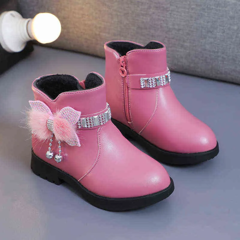 Children's Fashion Shoes For Kids PU Leather Girls Martin Boots Autumn Winter Toddler Baby Soft Bottom Short 211102