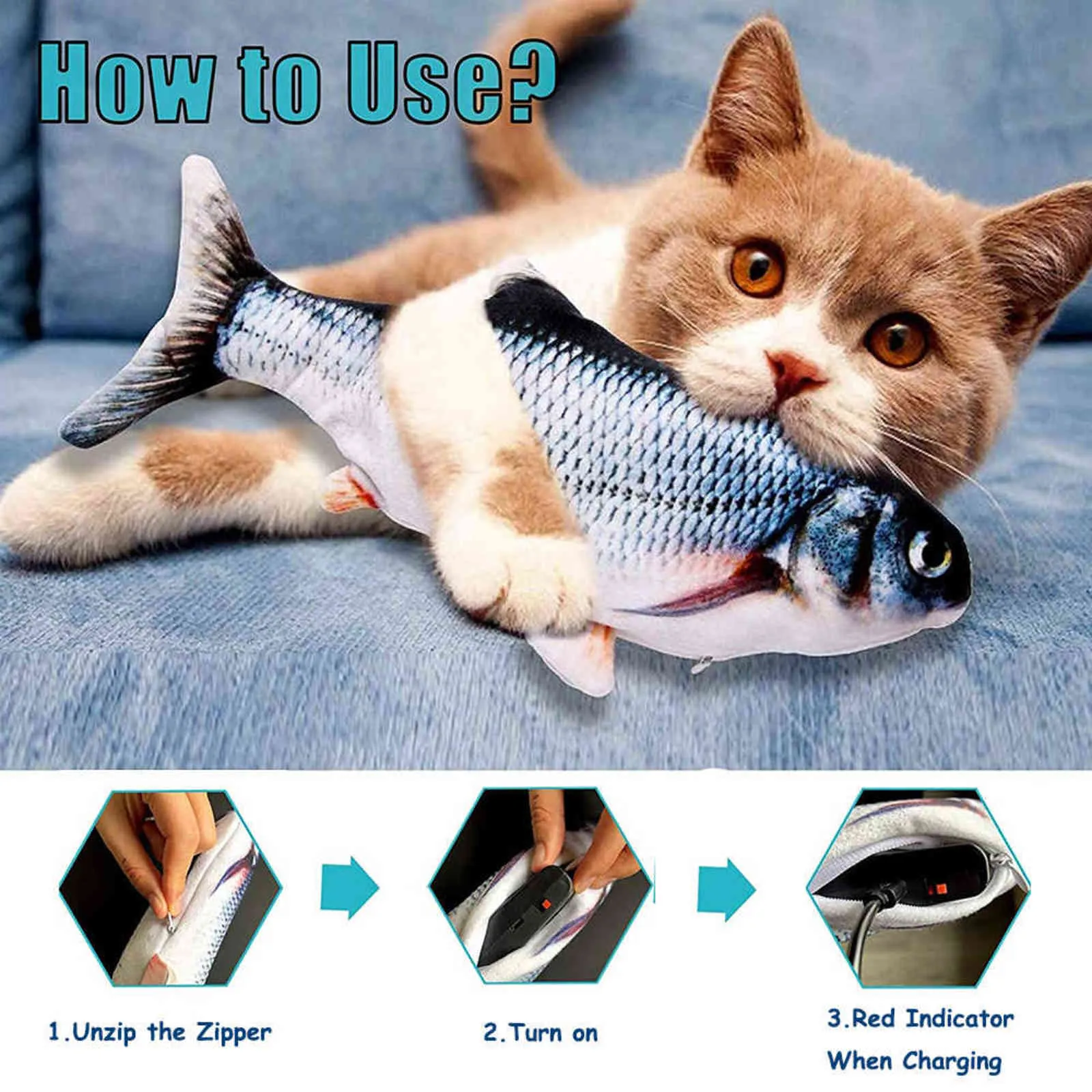 Brinquedo Elétrico para Gato 3D Peixe Carregamento USB Simulação Peixe Brinquedos Interativos para Gatos Brinquedo para Animais de Estimação Engraçado Disquete Gatos Cachorro Brinquedos para Morder 211122