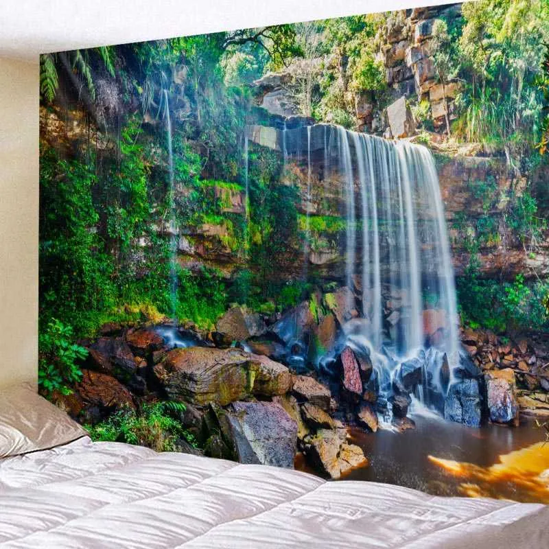 Spectacular Waterfall Landscape Tapasches Mur pour la maison Déco Livrage chambre grande taille 210609