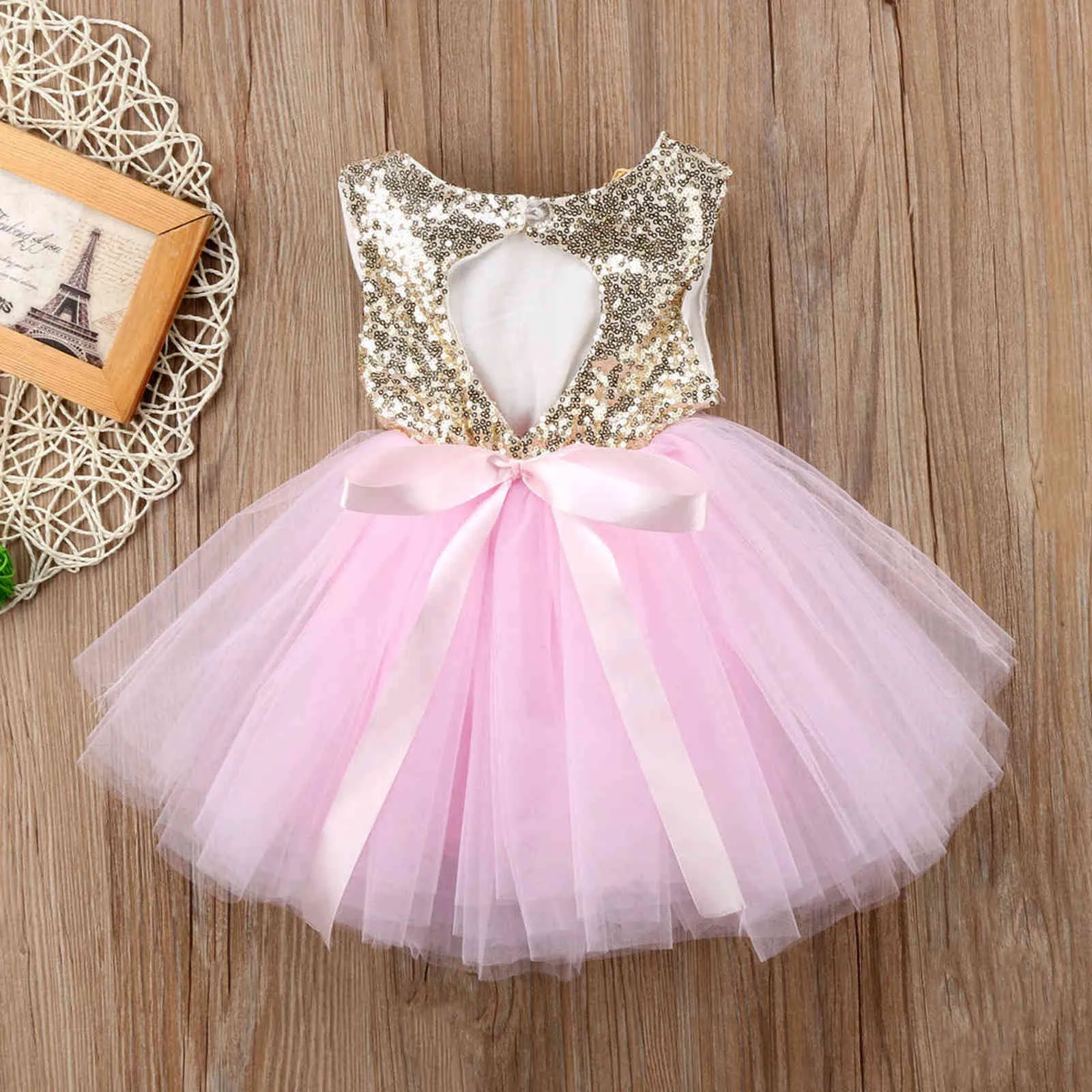 Princesse enfants bébé robe pour filles fantaisie robe de mariée sans manches paillettes fête anniversaire robe de baptême pour fille robes d'été G1129