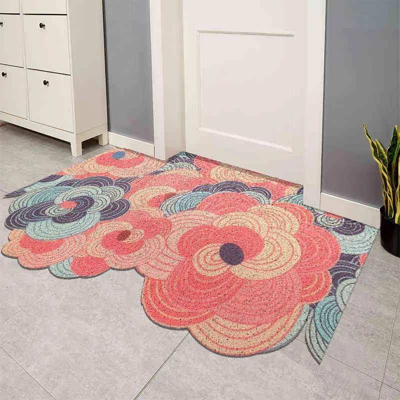 Rutschfeste Bodenmatte im japanischen Stil, Seidenring-Teppich, staubdicht, verschleißfeste Fußmatten für Zuhause, Balkon, Veranda, Küche 211109