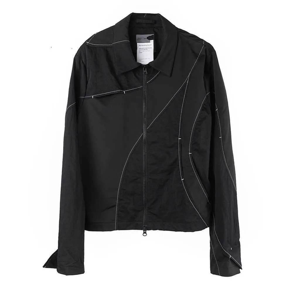 Jaquetas dos homens Corrigir PAF3 0 Linha aberta Estéreo Corte preto Kiko Stitching Pioneer Curto Jacket