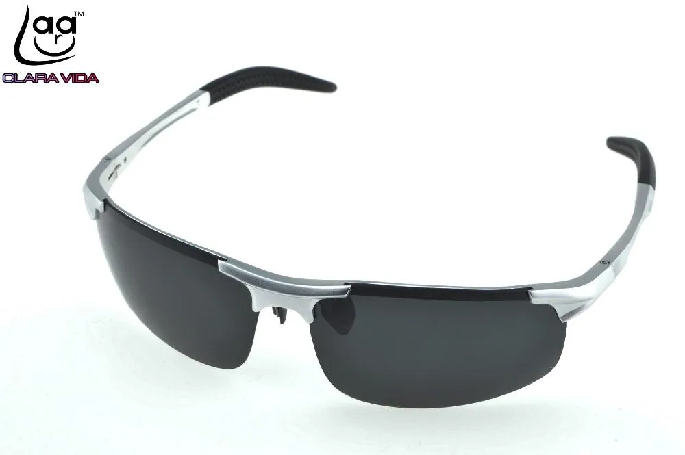 Marca de óculos de sol Clara Vida al-Mg liga esportiva Mens UV400 Polaroid Extreme Sports Drivante de designer ao ar livre Sun Glasses285E