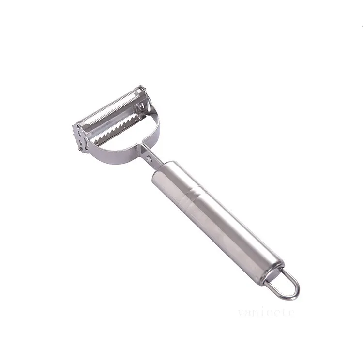 Pelador de acero inoxidable Patata Pepino Zanahoria Rallador Cortador Verduras multifuncionales Doble cepillado Slicer Peeling Herramientas Cocina T2I53271