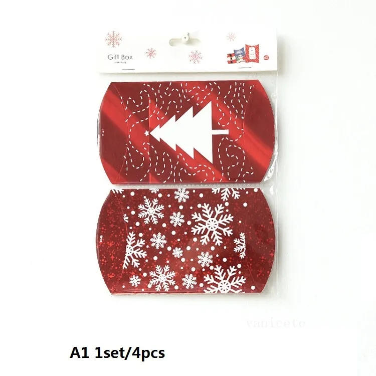 Parti Dekorasyon Lazer Yastık Paketleme Kutusu Noel Şeker Kutusu Eve Mall Hediye Çantası 8style T2I52809