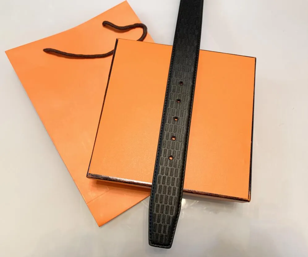 Designer riem heren dames mode riemen senior luxe klassieke gesp breed 3,8 cm echt leer hoge kwaliteit met oranje box264V
