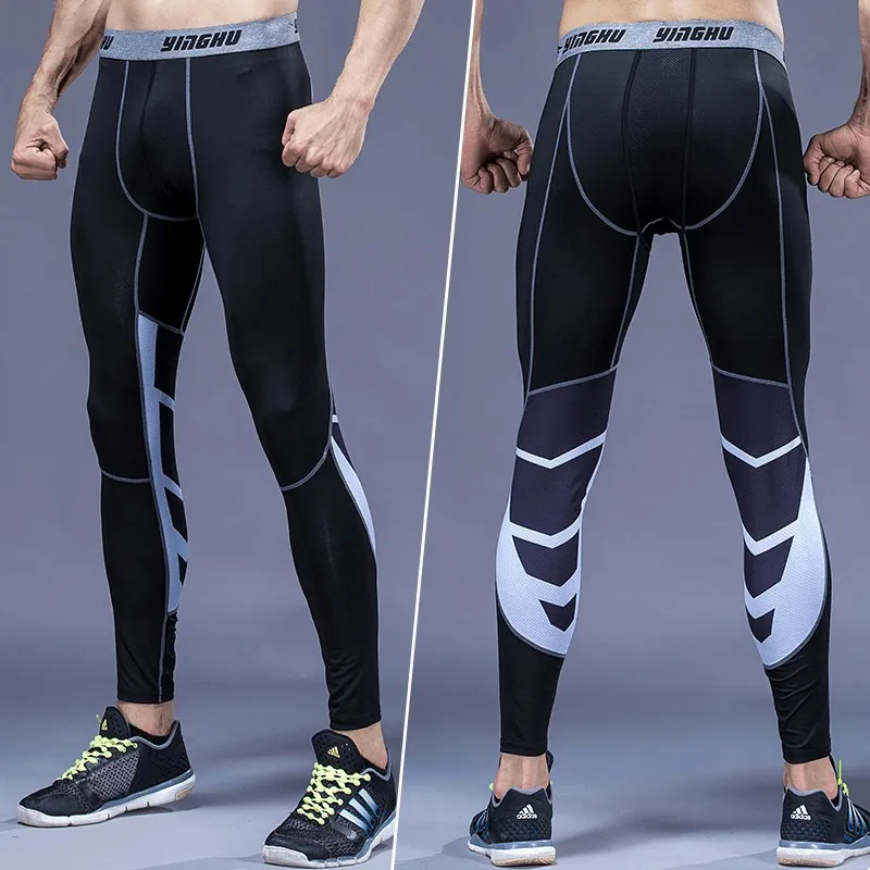 Calças de compressão masculinas leggings para correr ginásio esporte fitness rápida corredores treino trousers