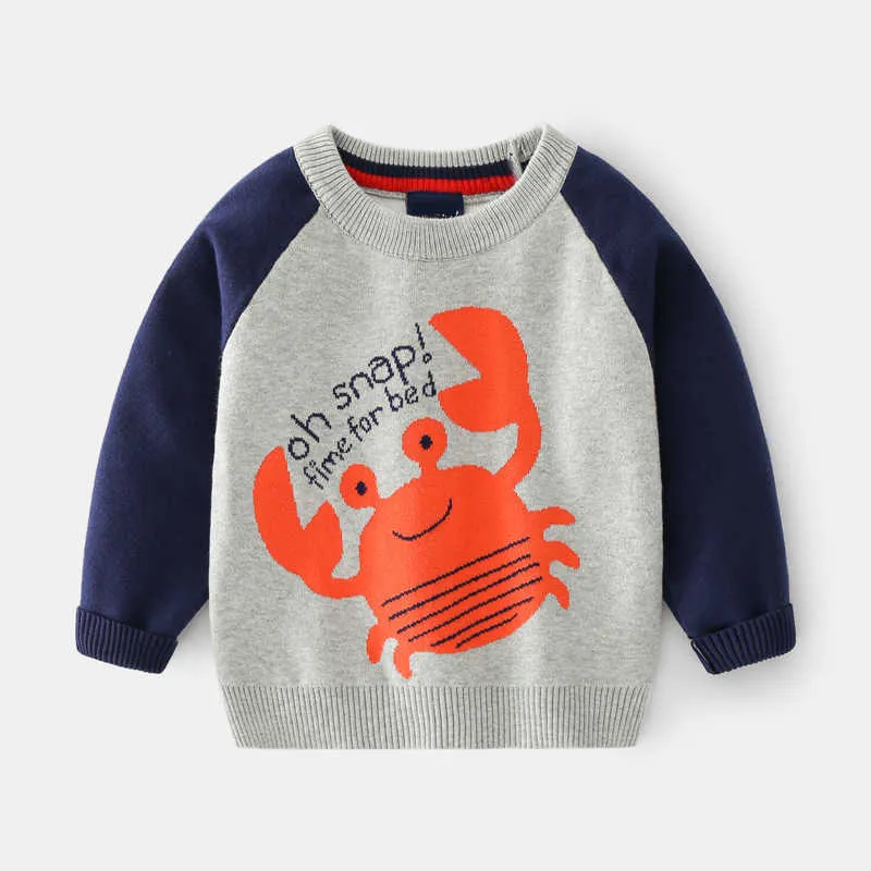 Jongens cartoon truien kinderen kinderen herfst winter pullover tops lange mouw warme gebreide trui voor baby Y1024