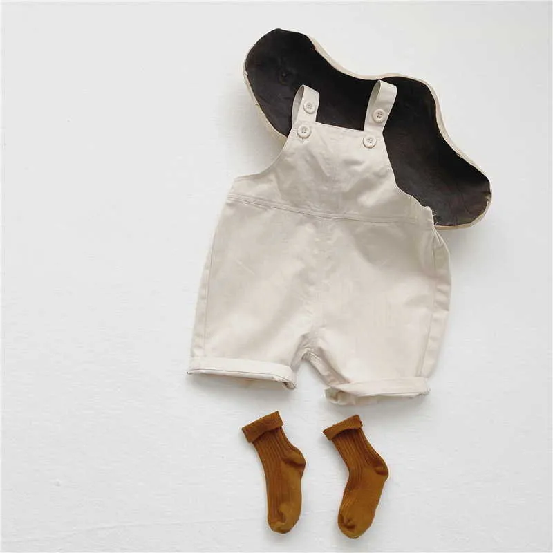 Frühling Koreanischen Stil Baby Mädchen 2-tlg Sets Kirsche Langarm Shirts + Overalls Kinder Kleidung E5032 210610