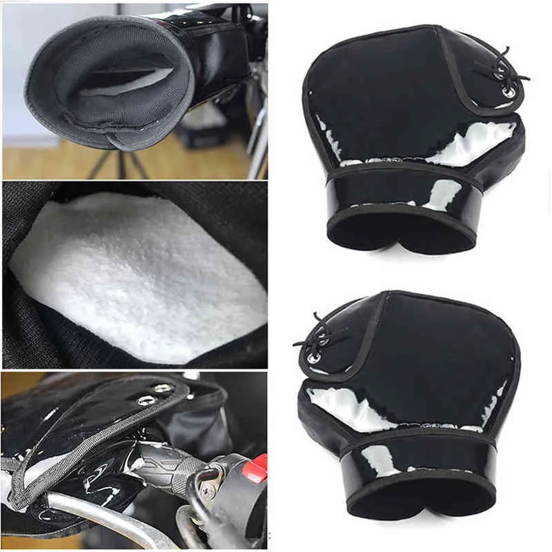 Winter Motorrad Lenker Handschuhe Thermische Winddicht Wasserdichte Warme Motorrad Griff Bar Hand Abdeckung Muffs Für Winter 220111