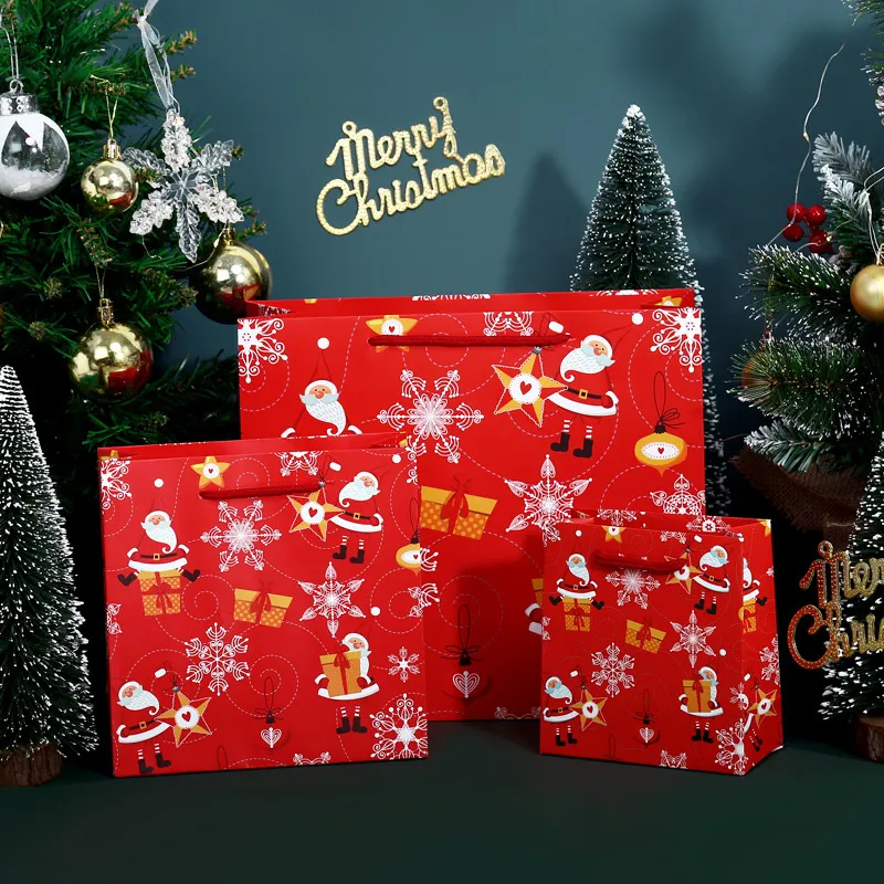 Joyeux Noël enveloppe de cadeau en papier sac de Noël emballage arbre de neige boîte de bonbons flocons du Nouvel An pour enfants sacs décorations 3342871