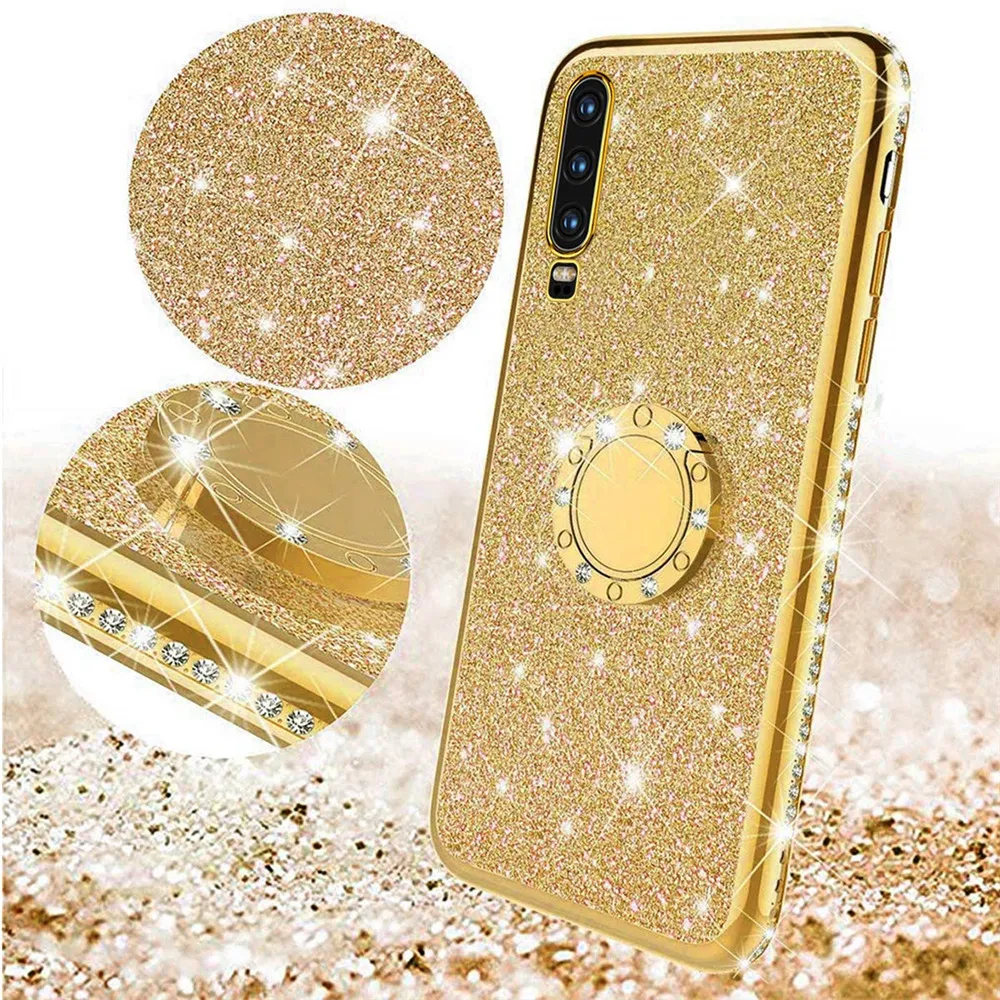 Custodia Bling con glitter diamante 3D Samsung Galaxy S21 Ultra S20FE S 21 20 10 9 Plus M51 A42 A51 A71 5G note20Ultra Con anello telefonico4928367