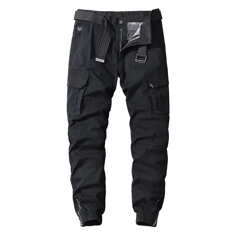 Мужские повседневные хлопковые брюки-карго, эластичные уличные походные тактические спортивные штаны, мужские военные брюки с несколькими карманами, 220311