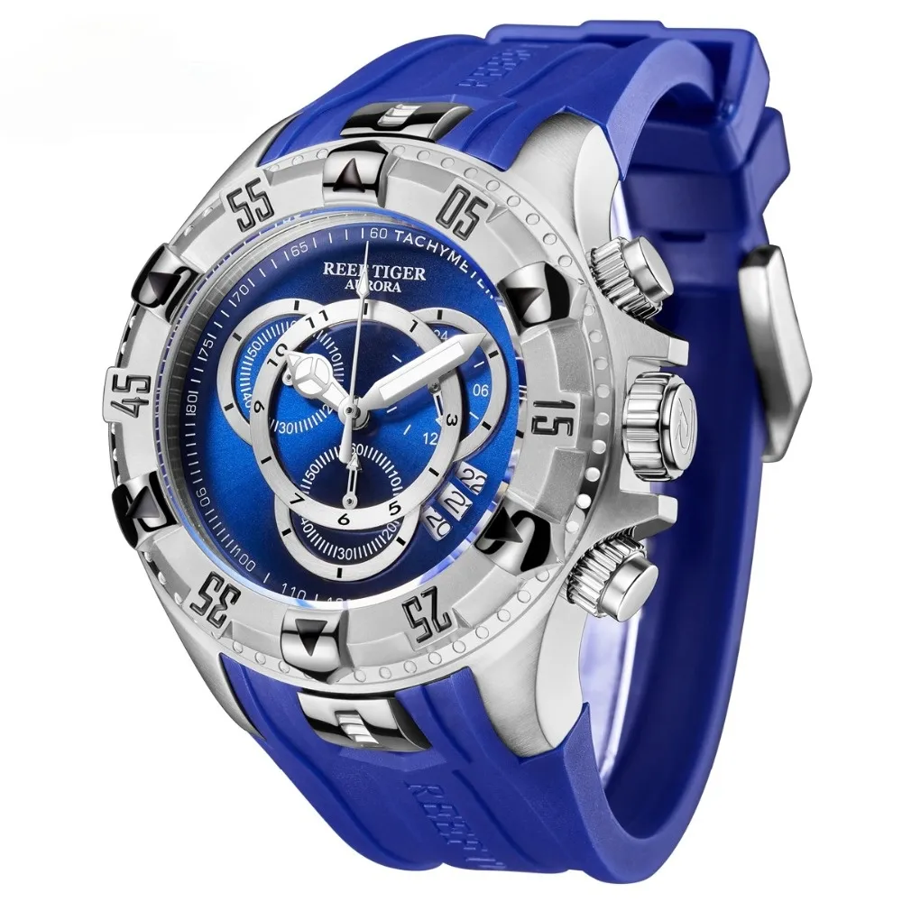 2021 NOWOŚĆ WSZYSTKIE BLUE BIG Fashion Sport Watches for Men Waterproof Chronograph Watch RGA303-2214Q