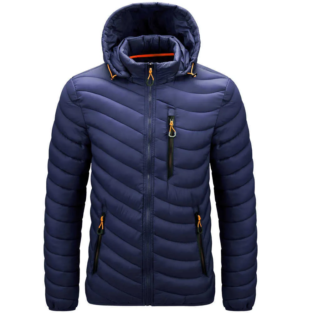 Ultraléger Hommes Vers Le Bas Marque Vêtements Casual Chaud Col À Capuche Manteaux Automne Noir Hiver Vestes PARKAS Hommes Coupe-Vent 210916