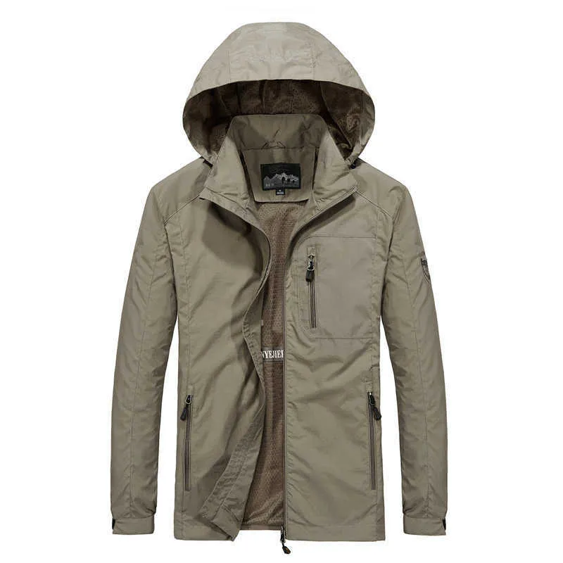 Männer Windjacke Jacken Wasserdichte Militär Mit Kapuze Wasserdicht Wind Breaker Casual Mantel Männliche Kleidung Herbst Jacken Männer 210818