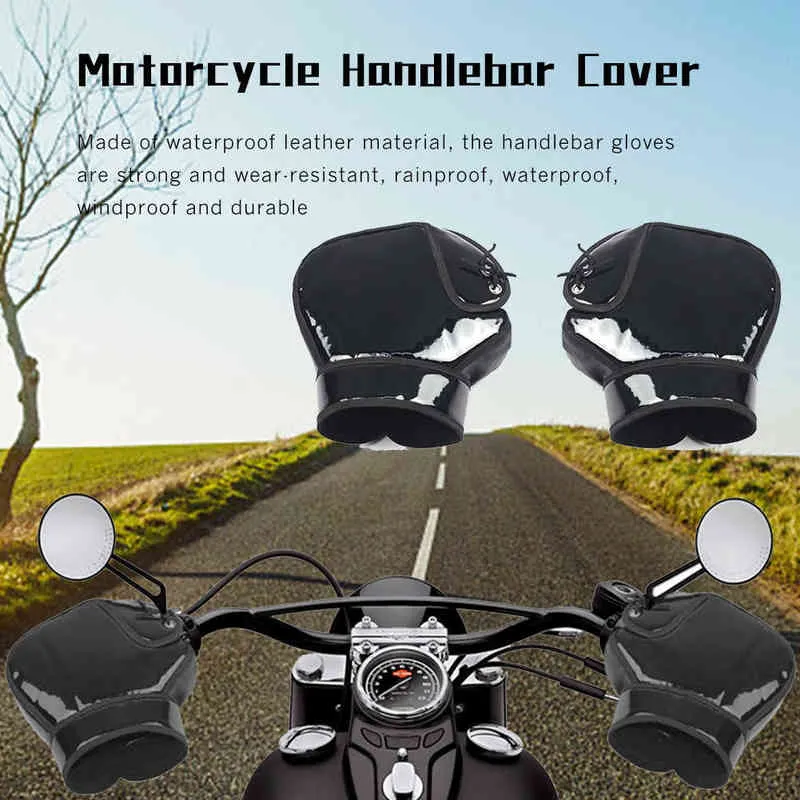 Winter Motorcycle Handlebar Gloves Thermal Windproof Waterproof Warm Motorbike Handle Bar Hand Cover Muffs For Winter 220111