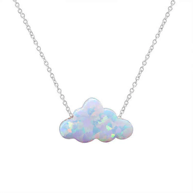 Collier en acrylique fait à la main en forme de nuage pour femmes, nouveau Design, avec chaîne en acier inoxydable, cadeau d'anniversaire, bijoux à la mode G1206