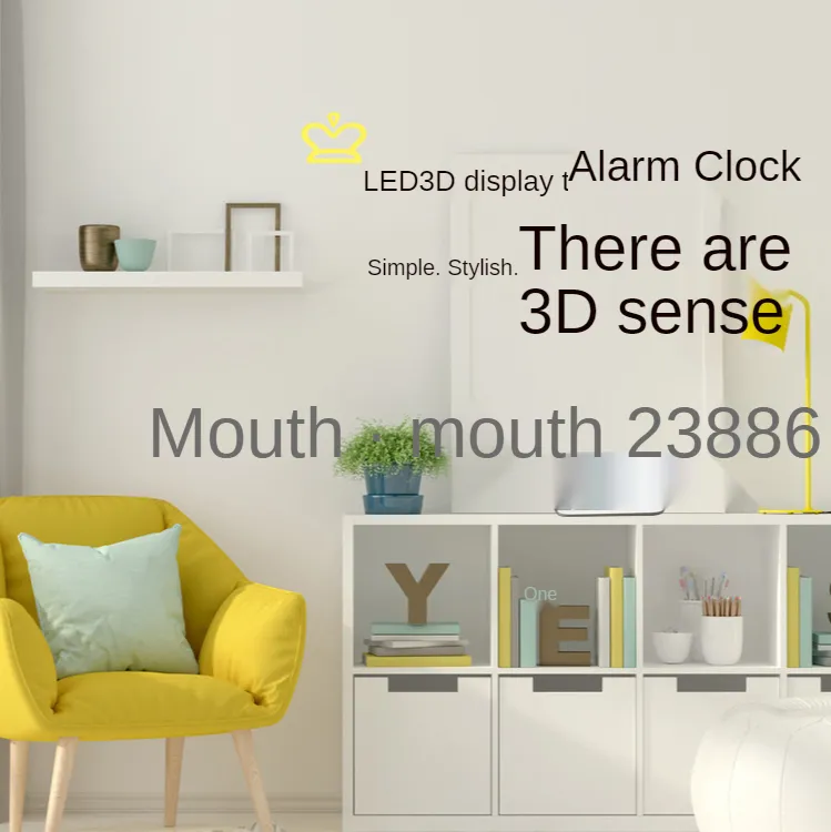 LED 3D Stereo Saatler Yaratıcı Duvar Dekorasyon Büyük Dijital Ekran Elektronik Duvar Saati