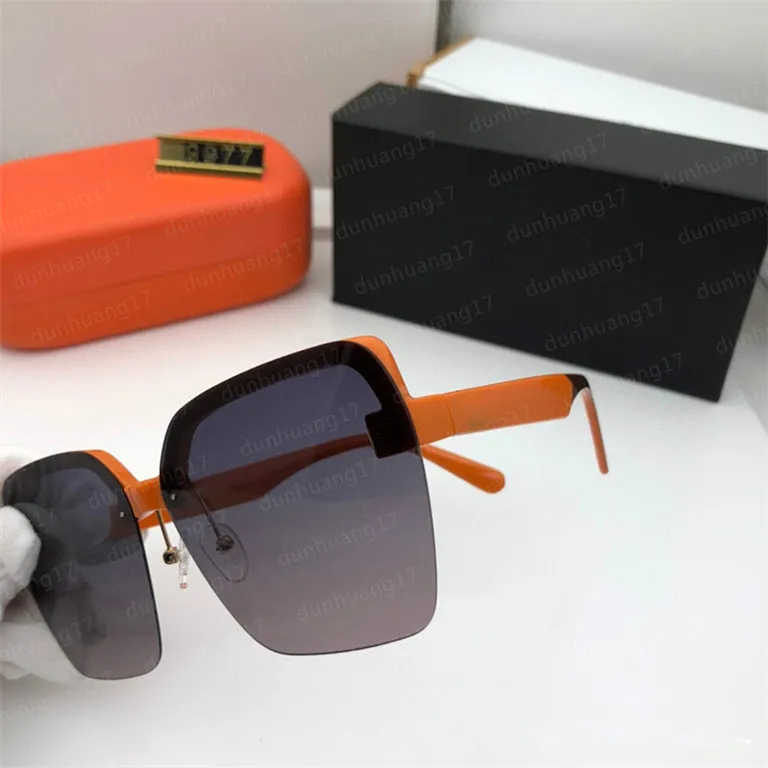 Lyxiga solglasögon klassiska orange modemärke glasögon designer laser logotypglasögon sommar utomhus kör strand uv400 solglasögon220y